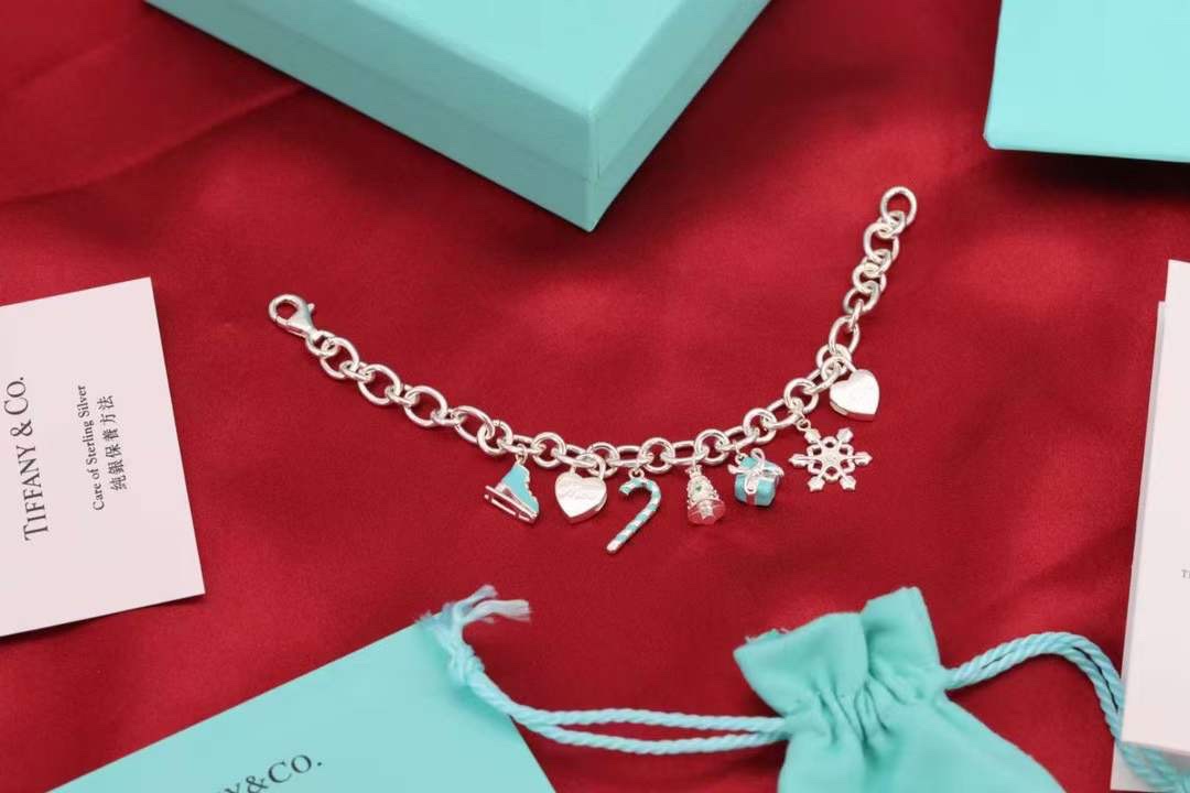 Tiffany & Co. Tiffany&Co.纯银 蓝色珐琅圣诞手链