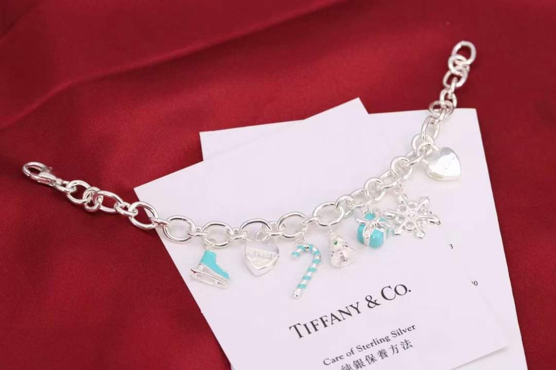 Tiffany & Co. Tiffany&Co.纯银 蓝色珐琅圣诞手链