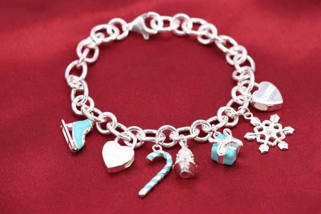 Tiffany & Co. Tiffany&Co.纯银 蓝色珐琅圣诞手链