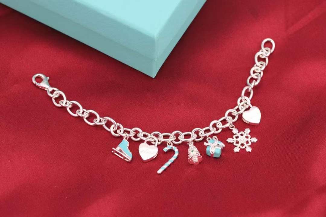 Tiffany & Co. Tiffany&Co.纯银 蓝色珐琅圣诞手链