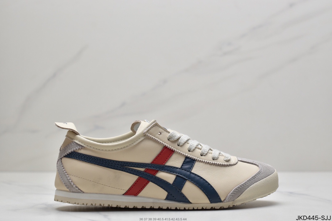 160 日产经典老牌-鬼塚虎/Onitsuka Tiger Mexico 66 休闲皮革慢跑鞋“皮革白白灰黑”1183B391-200