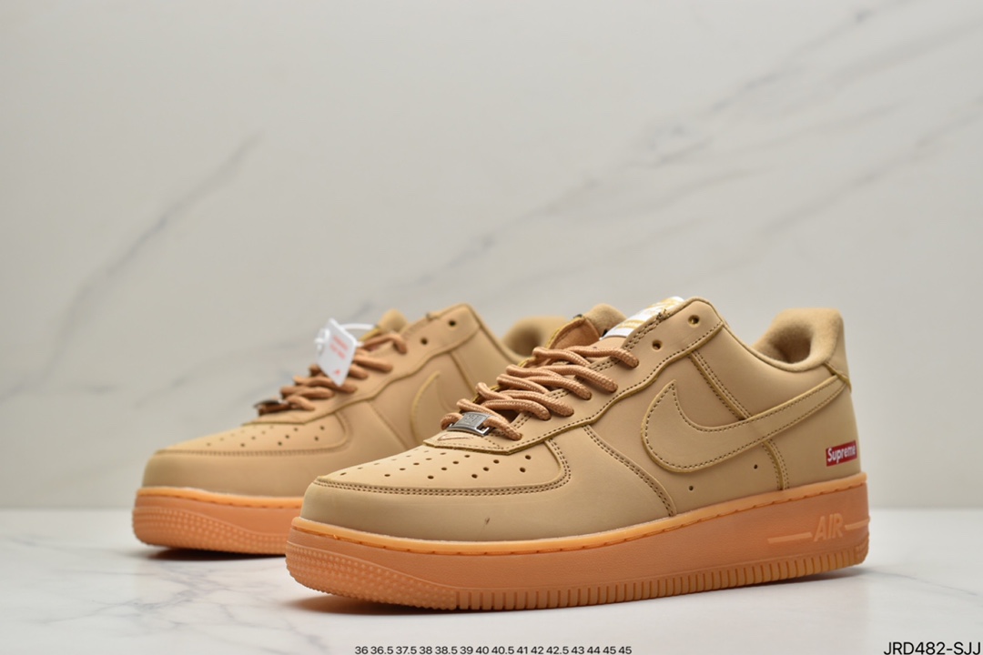 210 Supreme x Nike Air Force 1 Low Flax小麦 官方同步DN1555-200
