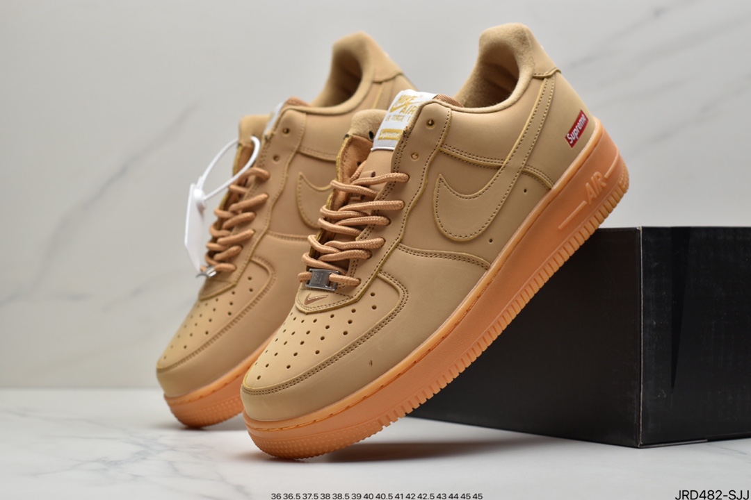 210 Supreme x Nike Air Force 1 Low Flax小麦 官方同步DN1555-200