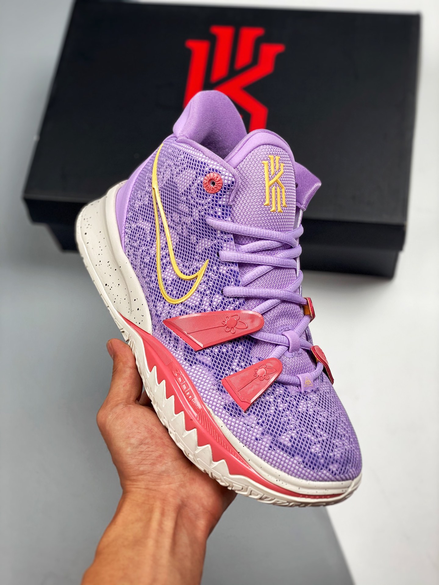 Versión de estreno inicial, soporta combate ligero. NK Kyrie 7 Pre Heat Ep, Kyrie 7 rosa y púrpura, puro original exclu…