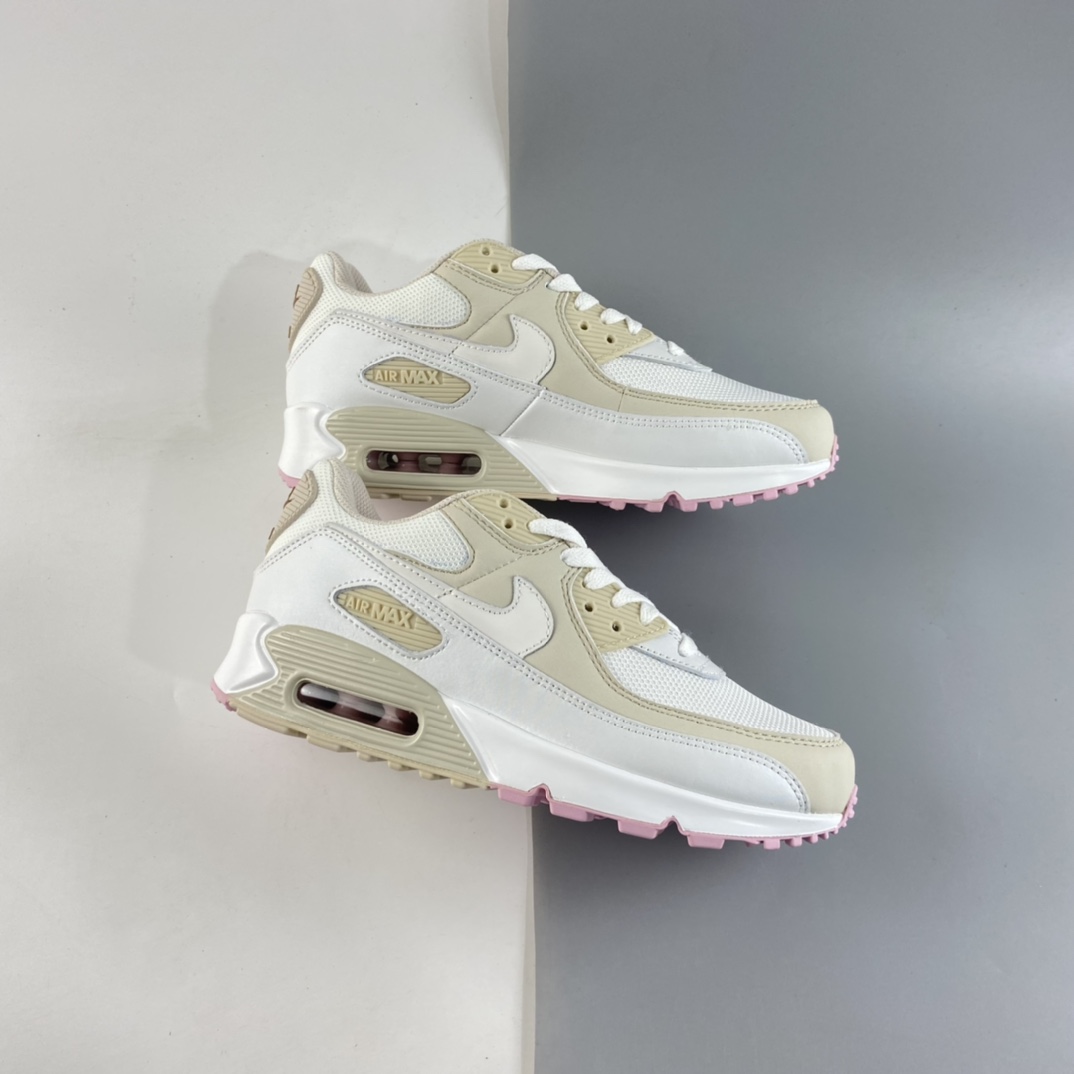 P200  NIKE Air Max 90 复古百搭运动鞋 粉白 奶希 CT1873-100