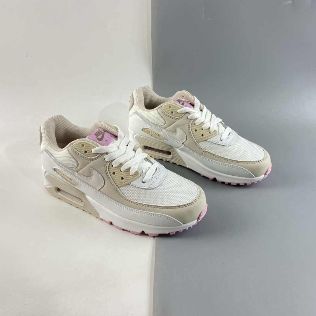 P200  NIKE Air Max 90 复古百搭运动鞋 粉白 奶希 CT1873-100