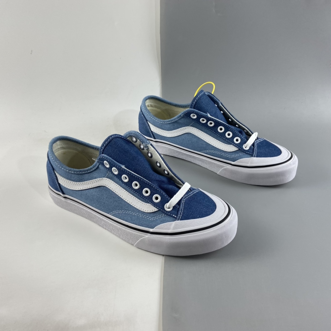 P150  Vans Style 36 半月包头 水洗拼色牛仔蓝硫化板鞋  超薄帆布款 VN0A38G1Q70