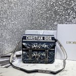 Dior Handbags Messenger Bags Blue Embroidery Fashion Casual