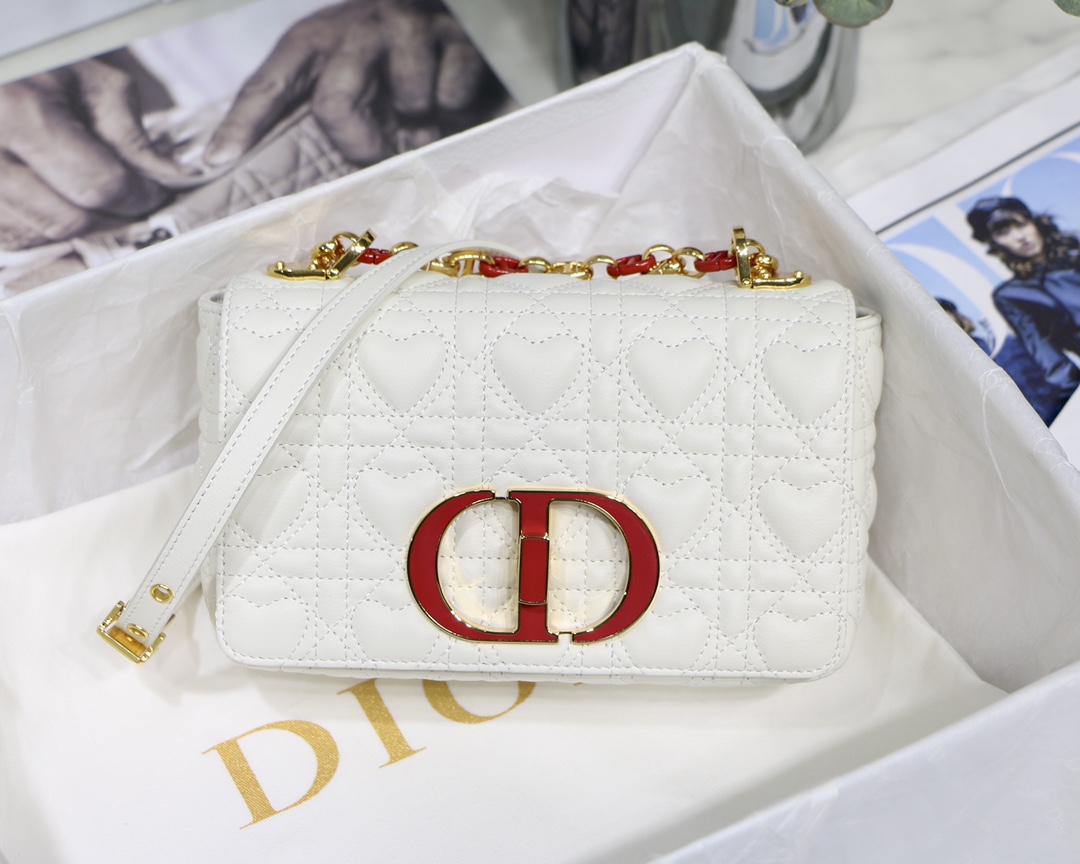 Dior Caro petit sac en cuir de veau cannage chaîne