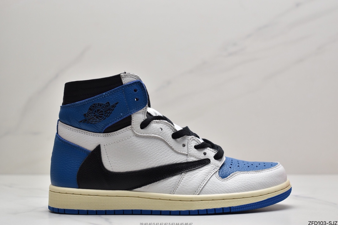 280 Travis Scott x Fragment x Air Jordan 1 Low“Military Blue”闪电倒钩高帮DM7866-140