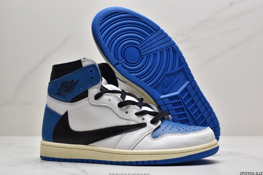280 Travis Scott x Fragment x Air Jordan 1 Low“Military Blue”闪电倒钩高帮DM7866-140