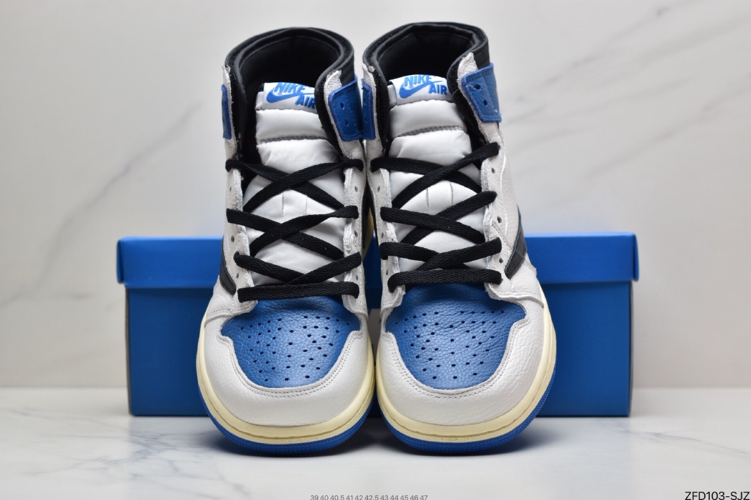 280 Travis Scott x Fragment x Air Jordan 1 Low“Military Blue”闪电倒钩高帮DM7866-140