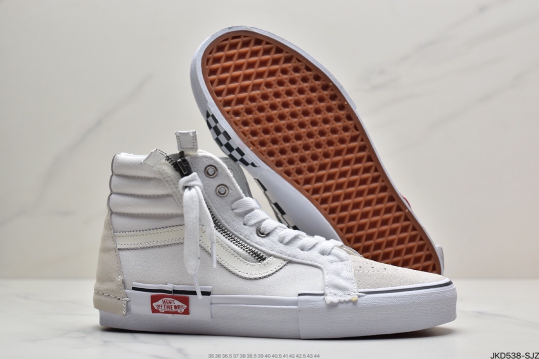 160 万斯Vans Sk8-Hi Reissue Ca 拉链解构主义高帮帆布休闲运动板鞋