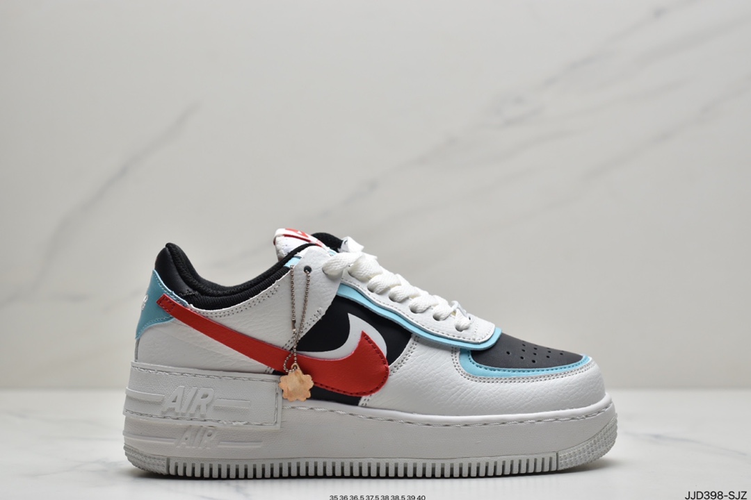 130 耐克Air Force 1 Shadow 黑白绿 蒂芙尼轻量增高低帮百搭板鞋”拼接马卡龙”CZ7929-100