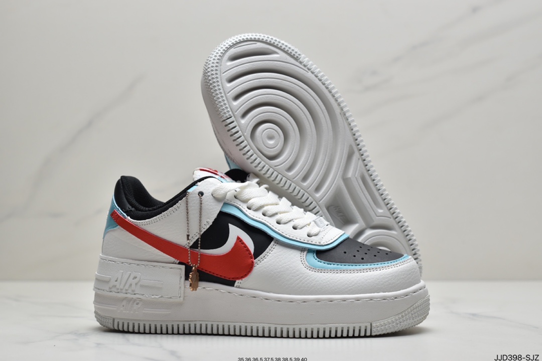130 耐克Air Force 1 Shadow 黑白绿 蒂芙尼轻量增高低帮百搭板鞋”拼接马卡龙”CZ7929-100