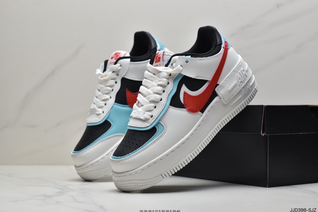 130 耐克Air Force 1 Shadow 黑白绿 蒂芙尼轻量增高低帮百搭板鞋CZ7929-100