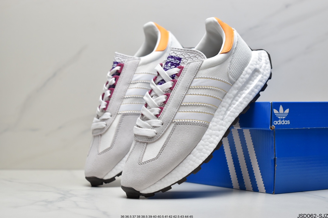 200 阿迪达斯adidas Racing 1 Boost Prototype  速度轻盈复古系列 百搭透气运动慢跑鞋 Q47513