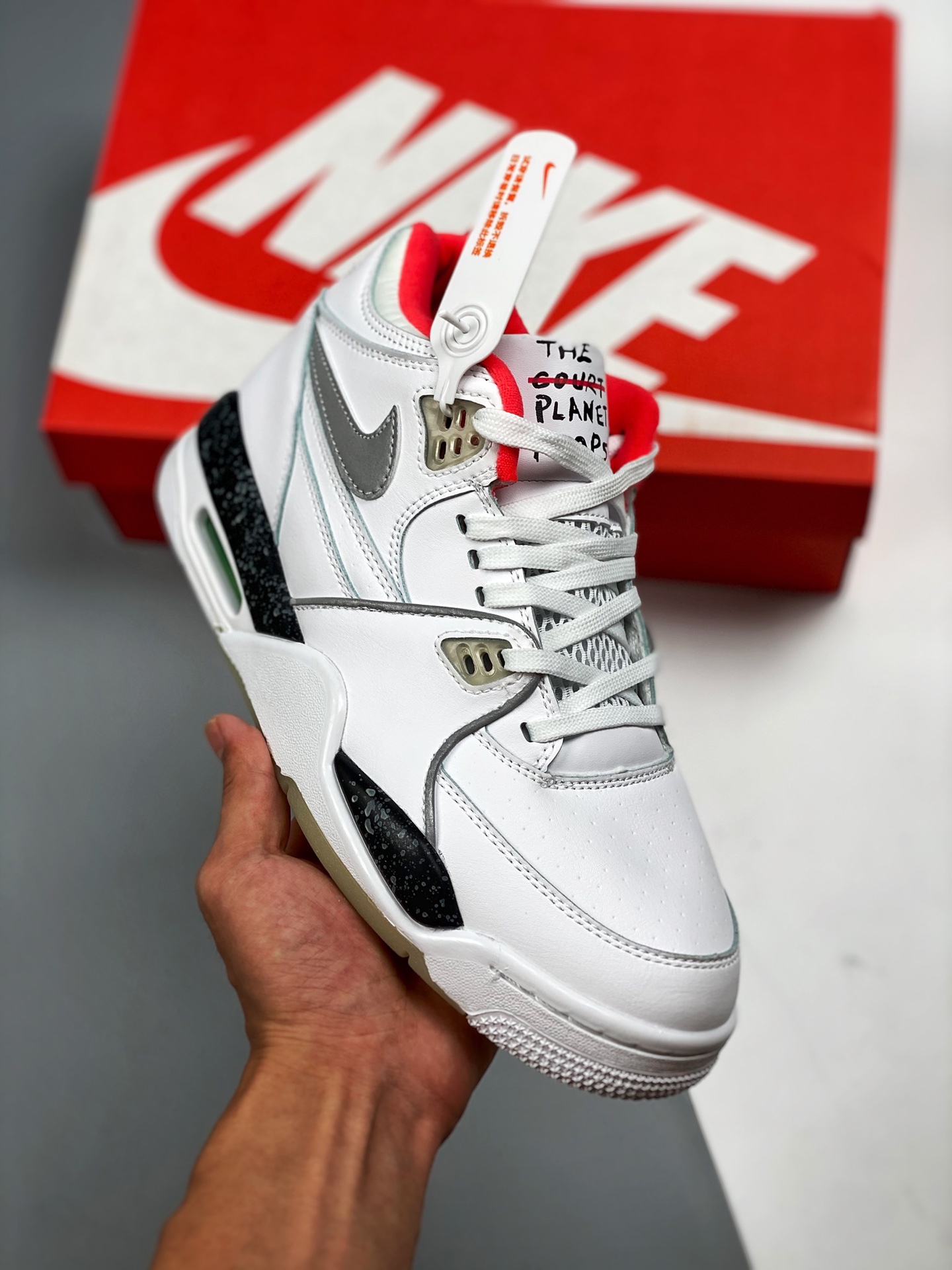 Air Flight 89 blanco láser luminoso zapatillas de baloncesto para hombre · Serie hermanos AJ4 Zapatillas de b…