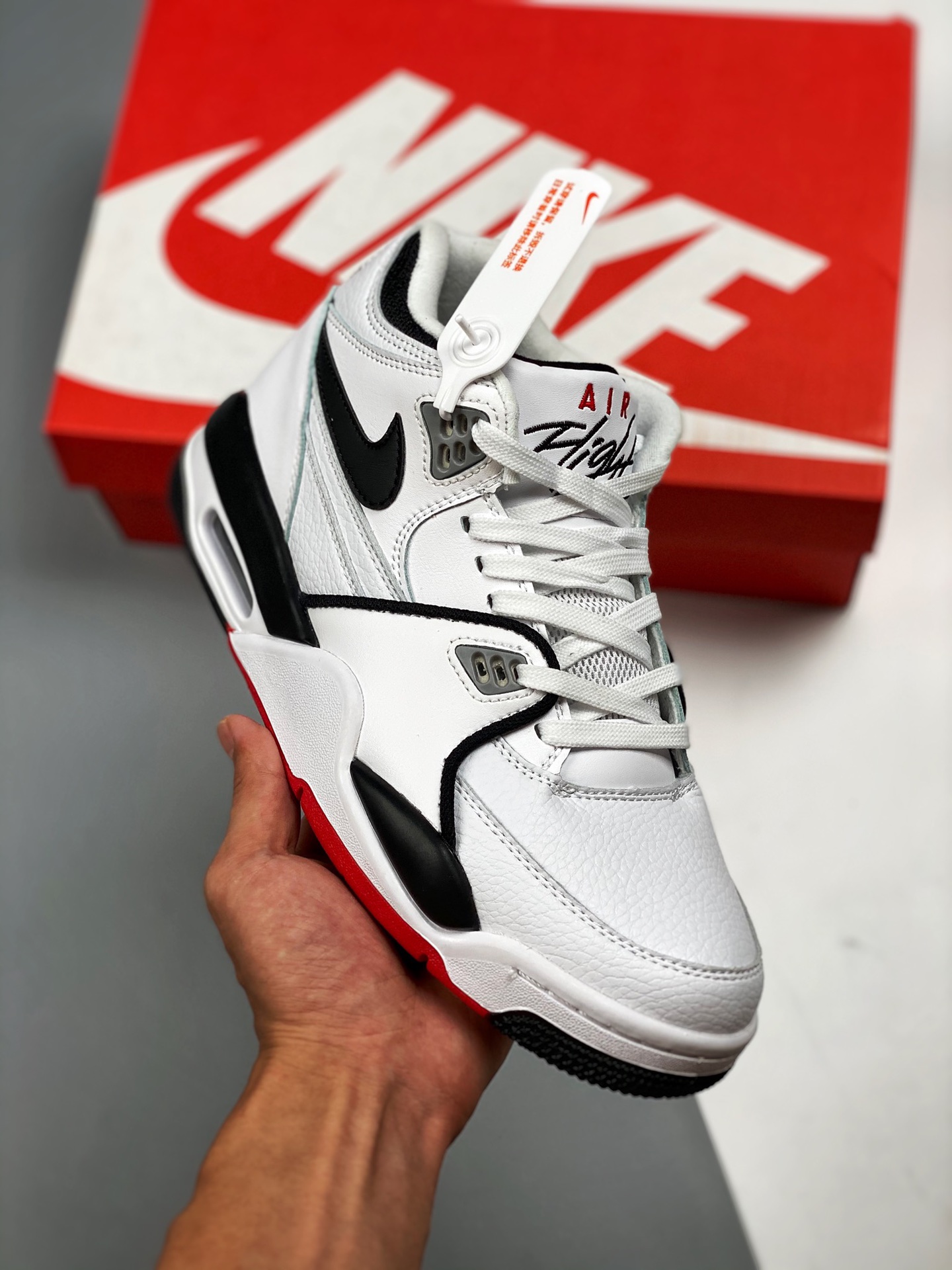 Air Flight 89 blanco negro rojo zapatillas de baloncesto para hombre · Serie hermanos AJ4 Zapatillas de balon…