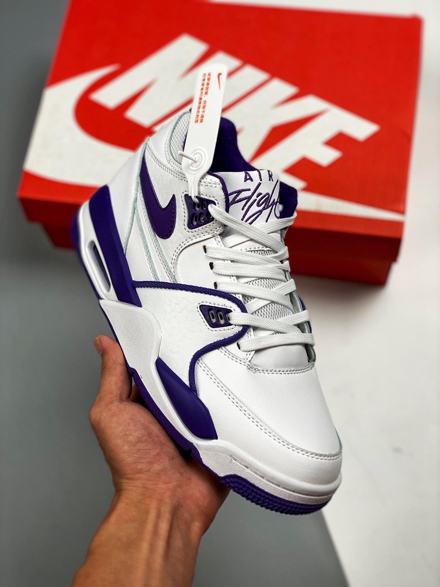 Air Flight 89 blanco y púrpura, zapatillas deportivas para hombre, serie hermano de AJ4, zapatillas de balonc…