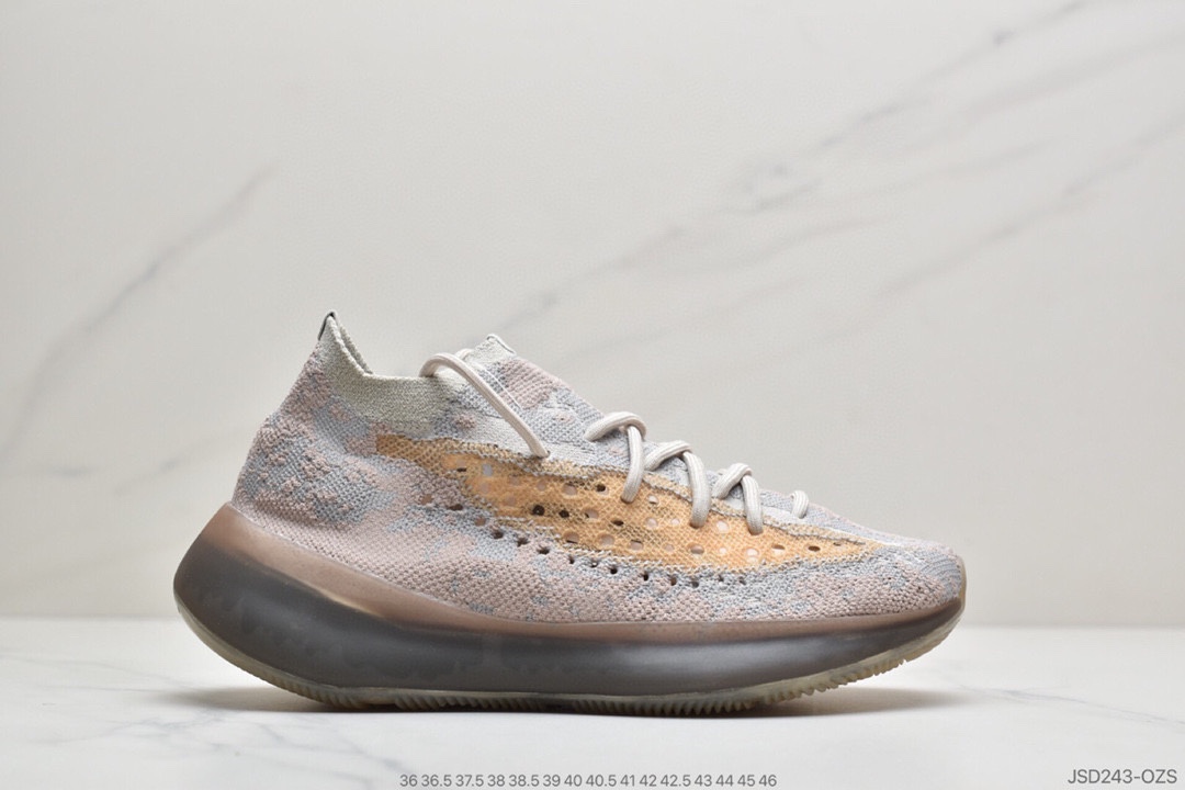 200 侃爷联乘adidas Originals YEEZY BOOST 380 V1”Pepper”百搭轻便爆米花中底休闲运动袜子慢跑鞋FZ1270