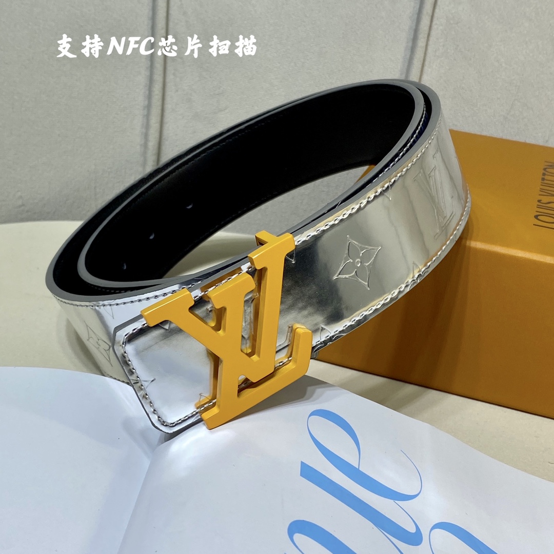 Louis Vuitton Belts Men Calfskin Cowhide