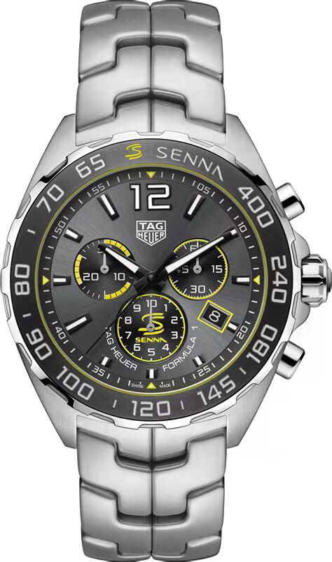 批:750 原盒:50 新款硬货，Original Tagheuer,泰格豪雅F1系列 塞纳纪念石英计时表，专柜1万+。 ~43mm表径，蓝宝石镜面，超强夜光指针，原装机芯，支持拆机验货，硬汉风格，超高难度精钢拉丝表带工艺无法仿制，一表一码配吊牌，专柜同步！全新全套出[色][色][色]