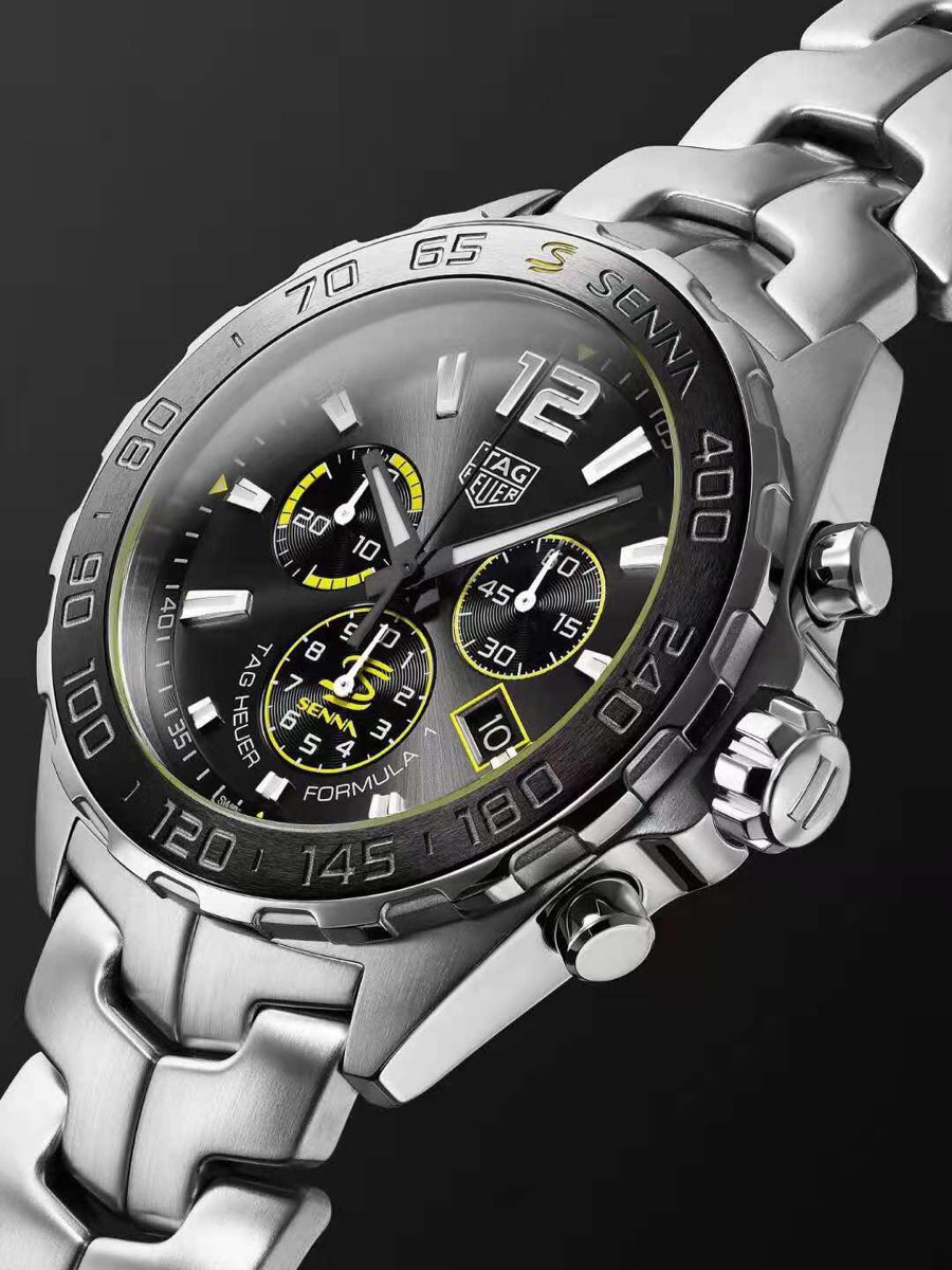 批:750 原盒:50 新款硬货，Original Tagheuer,泰格豪雅F1系列 塞纳纪念石英计时表，专柜1万+。 ~43mm表径，蓝宝石镜面，超强夜光指针，原装机芯，支持拆机验货，硬汉风格，超高难度精钢拉丝表带工艺无法仿制，一表一码配吊牌，专柜同步！全新全套出[色][色][色]