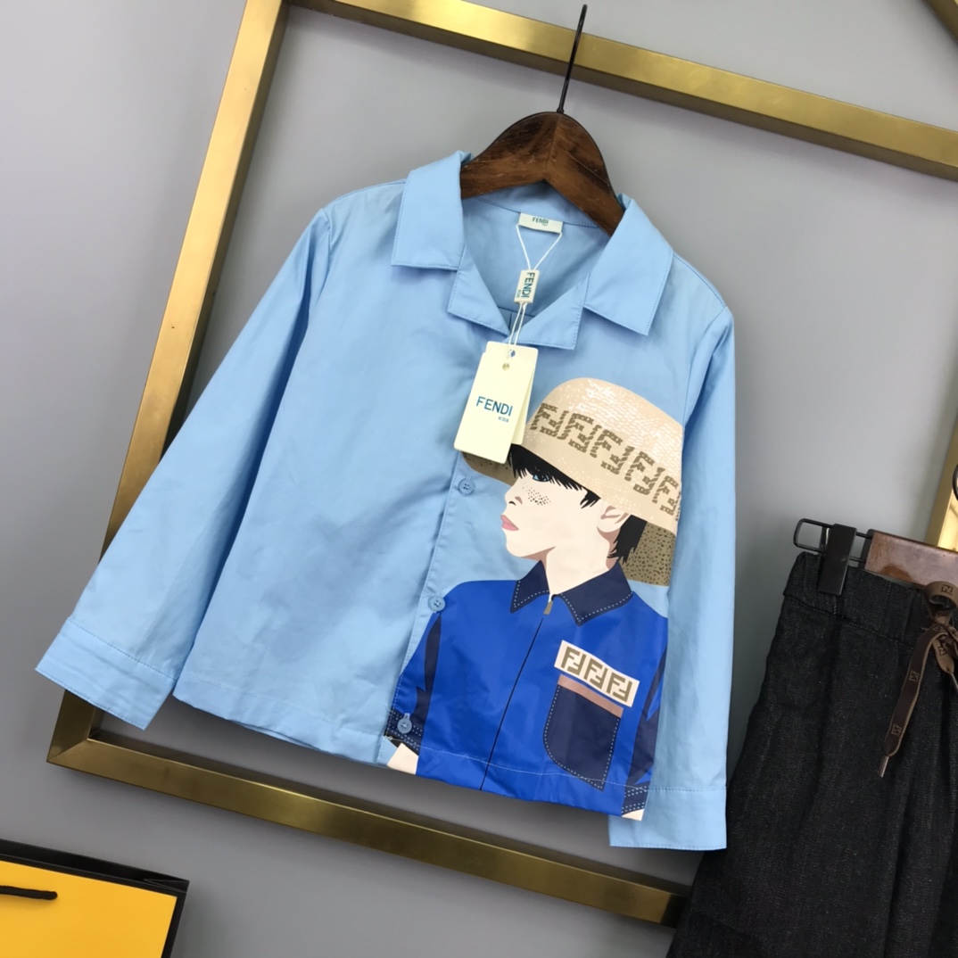 High-end Children’s Wear: 2021 Spring/Summer Collection for Boys, Sizes 100-160, Blue and White Options - 图片 3