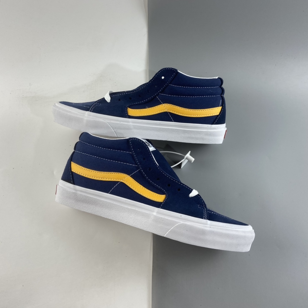 P160 VANS SK8-MID 范斯蓝黄撞色拼接中帮复古经典男女鞋滑板帆布鞋 VN0A3WM34PL