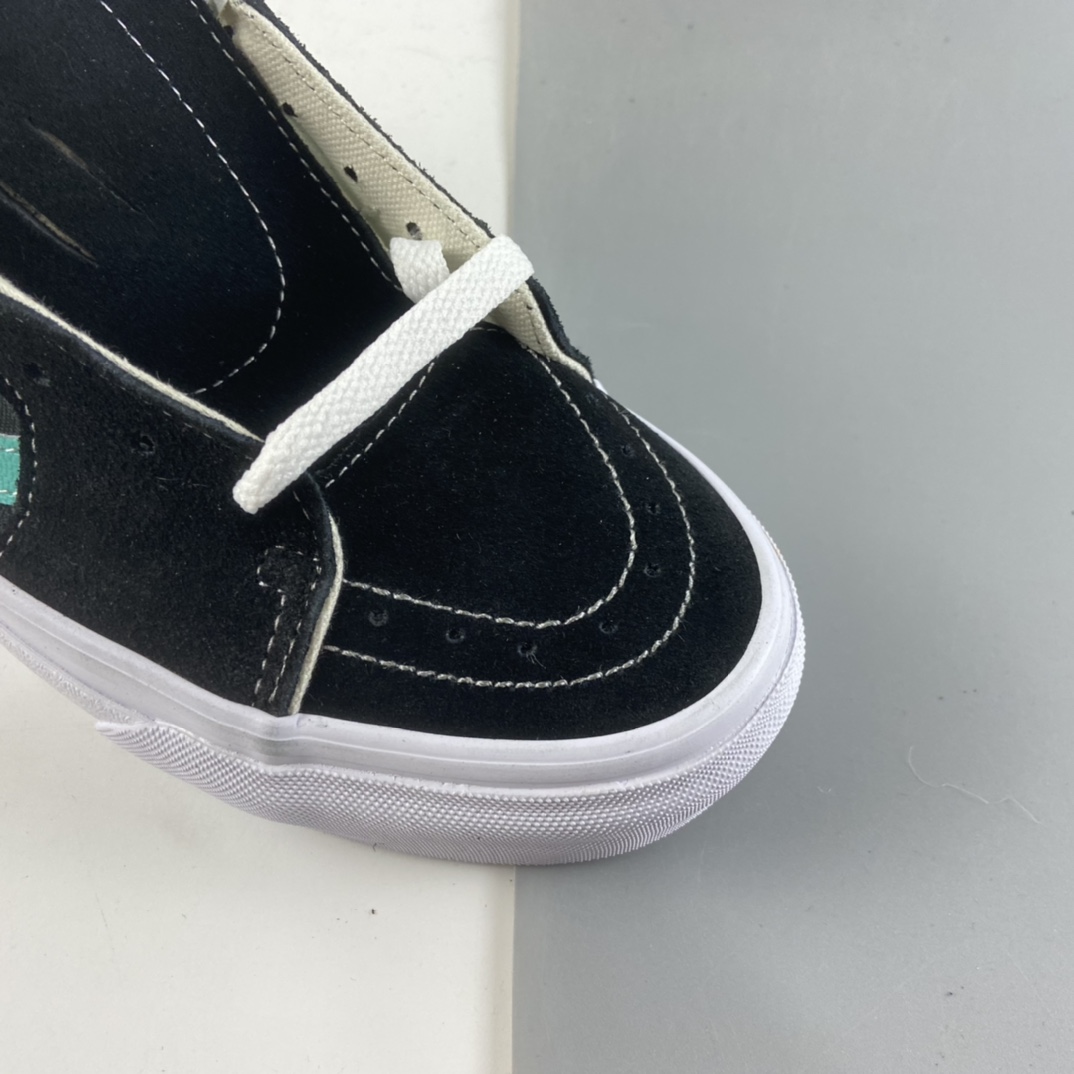 P140  Vans Sk8-Mid 范斯官方糖果黑绿侧边条纹中帮板鞋运动鞋 VN0A3WM34FV