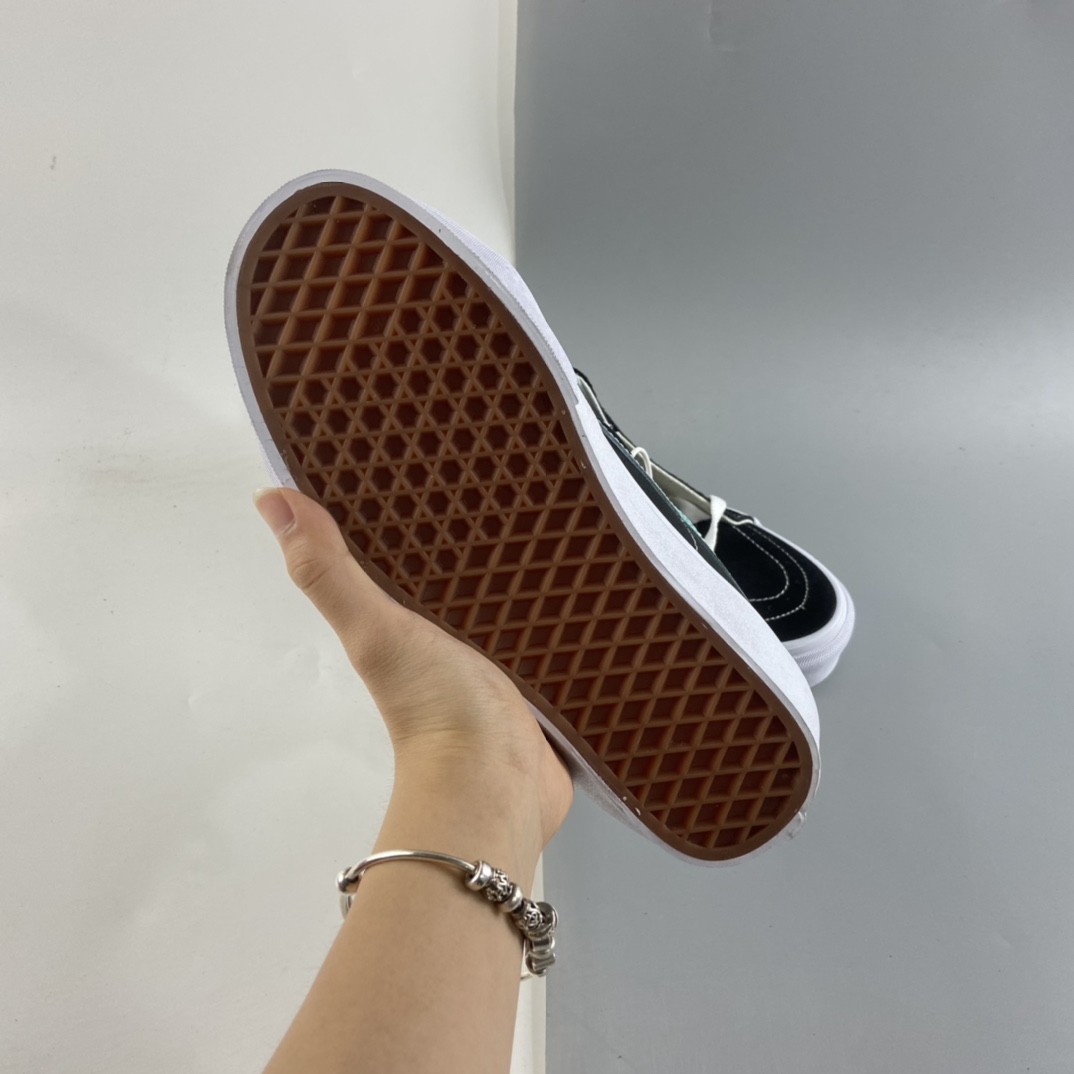 P140  Vans Sk8-Mid 范斯官方糖果黑绿侧边条纹中帮板鞋运动鞋 VN0A3WM34FV