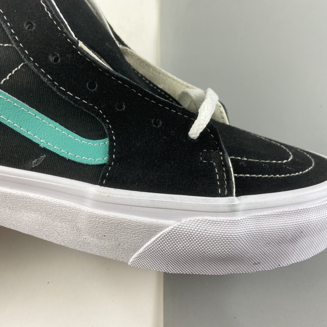 P140  Vans Sk8-Mid 范斯官方糖果黑绿侧边条纹中帮板鞋运动鞋 VN0A3WM34FV