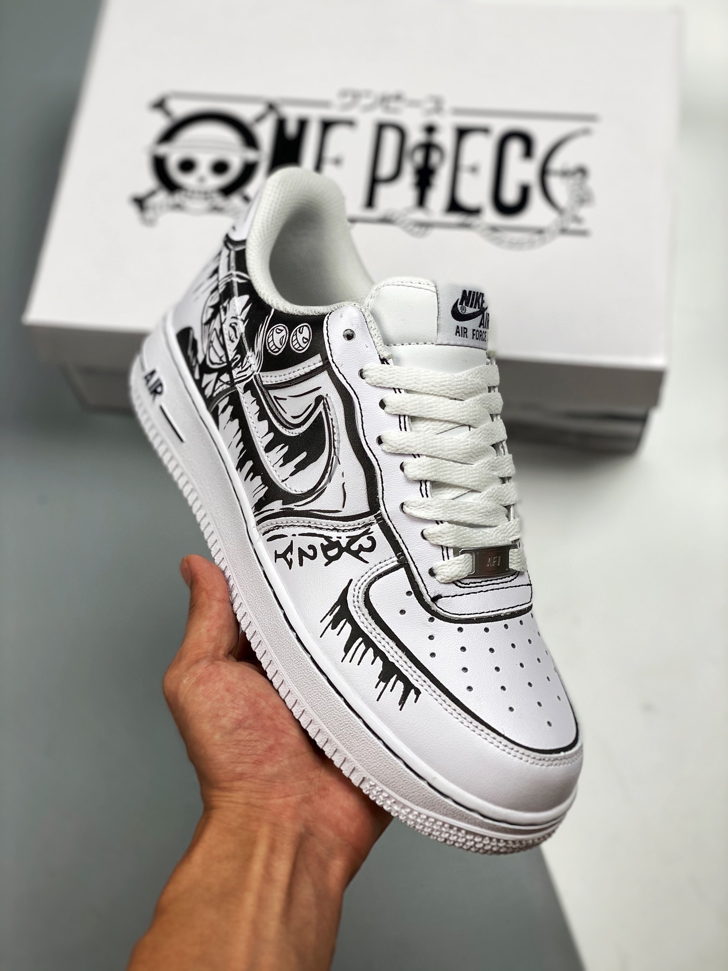 Nike Air Force 1 Low '07 One Piece tema anime. Cuero personalizado, impresión 3D de fábrica original, reflectante 3M, c…