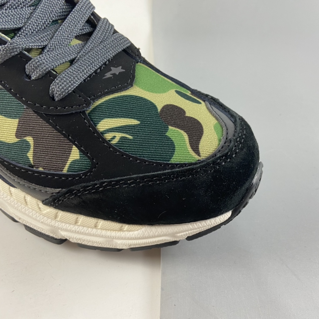 P200 A bathing ape x NB新百伦New Balance ML2002系列复古慢跑鞋“黑绿鲨鱼迷彩反光”ML2002RBF