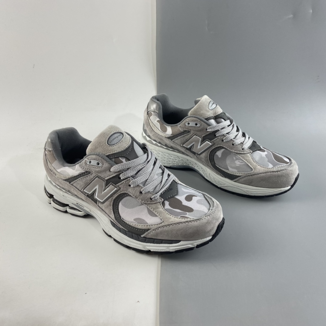 P200 A bathing ape x NB新百伦New Balance ML2002系列复慢跑鞋“元祖灰鲨鱼迷彩反光”ML2002RBG