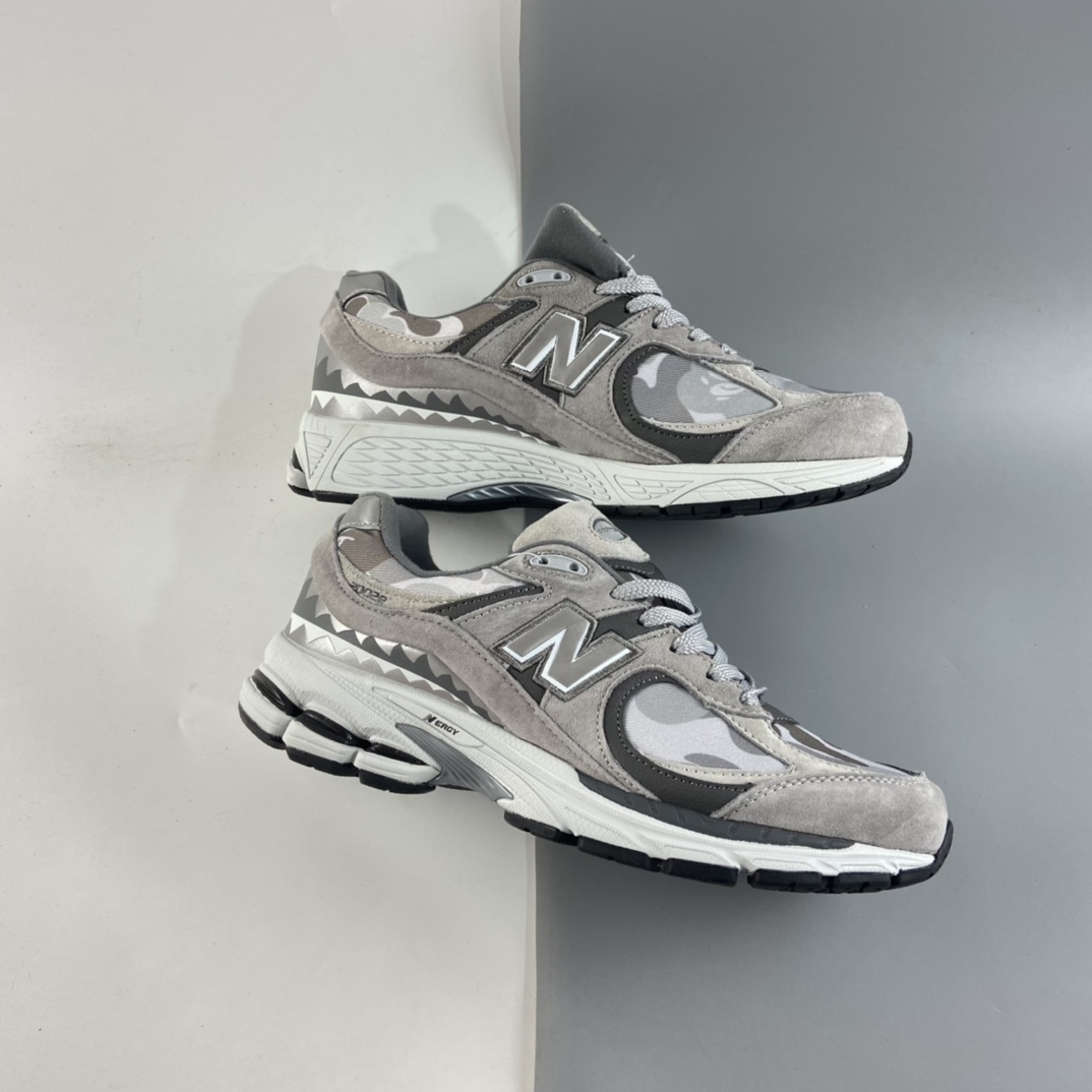 P200 A bathing ape x NB新百伦New Balance ML2002系列复慢跑鞋“元祖灰鲨鱼迷彩反光”ML2002RBG