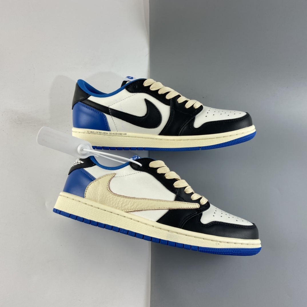 P220  fragment design x Travis Scott x Nike Air Jordan 1 Low OG SP”Military Blue”AJ1乔丹一代DM7866-140