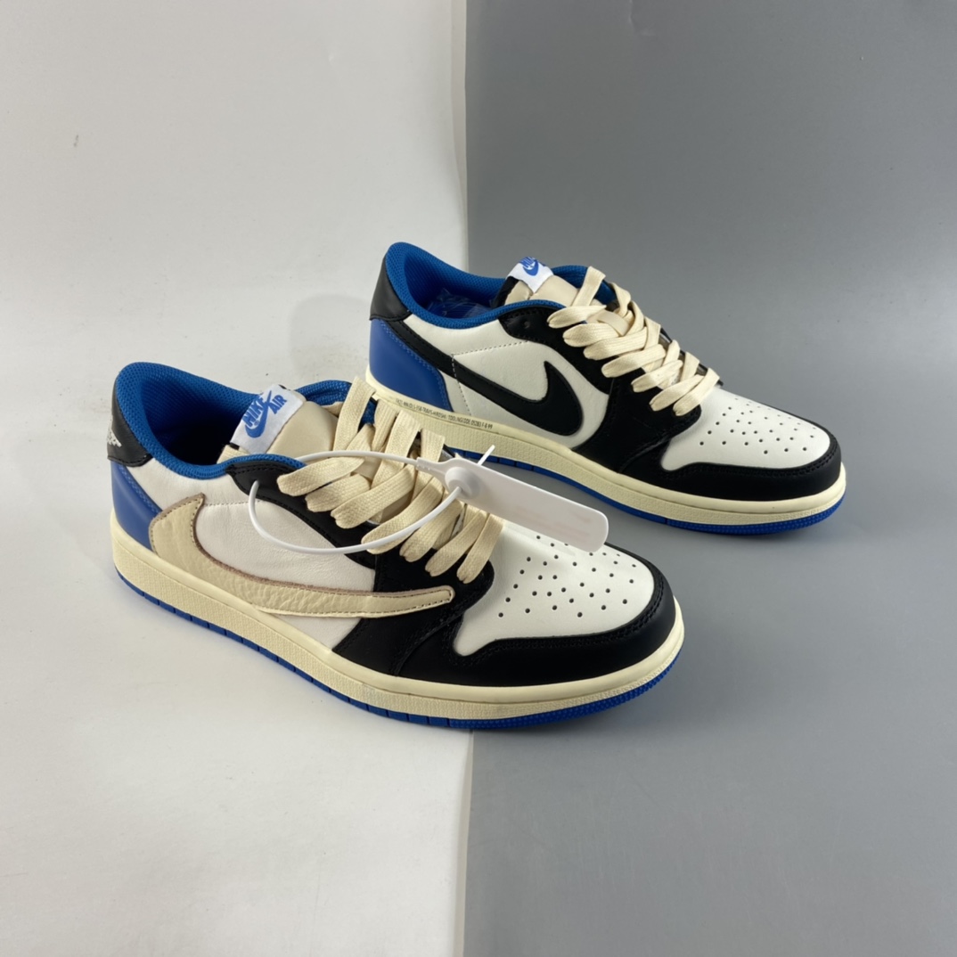P220  fragment design x Travis Scott x Nike Air Jordan 1 Low OG SP”Military Blue”AJ1乔丹一代DM7866-140