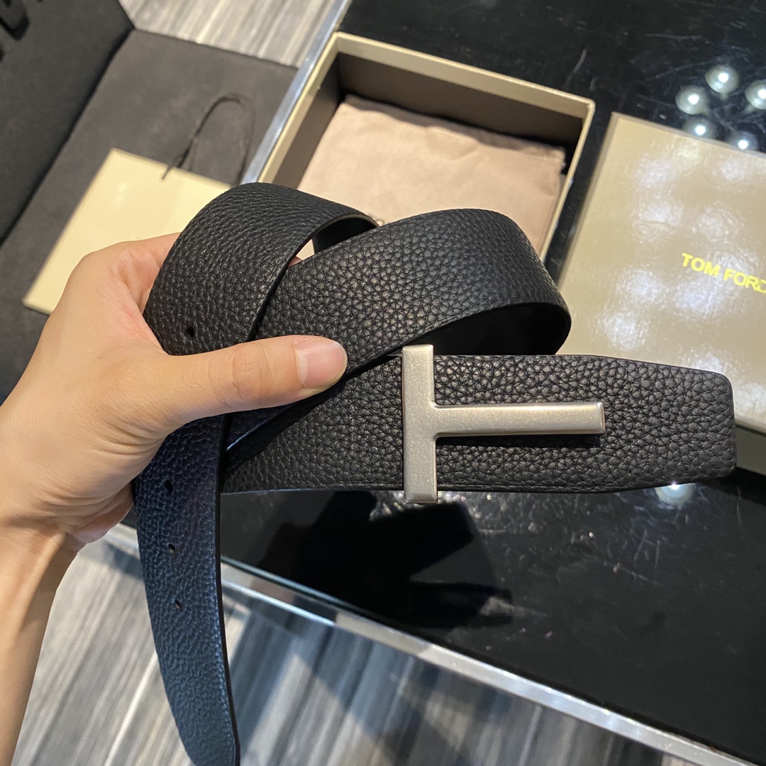 Tom Ford Double-Sided Calf Leather Business Belt: Elegant High-End Fashion (18 words) - 图片 5