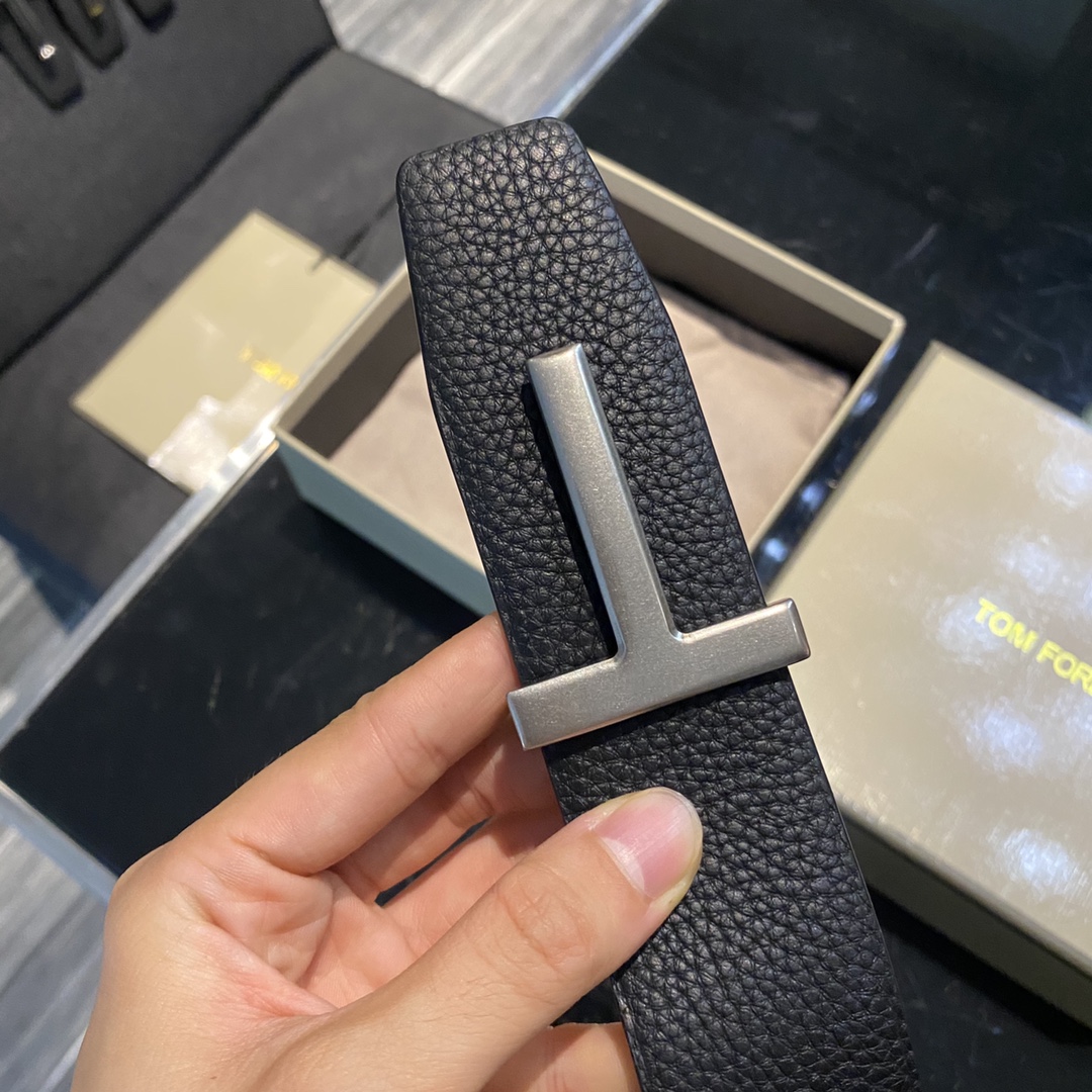 Tom Ford Double-Sided Calf Leather Business Belt: Elegant High-End Fashion (18 words) - 图片 2