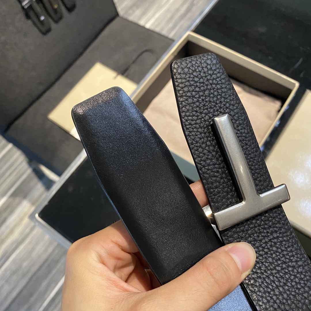 Tom Ford Double-Sided Calf Leather Business Belt: Elegant High-End Fashion (18 words) - 图片 3