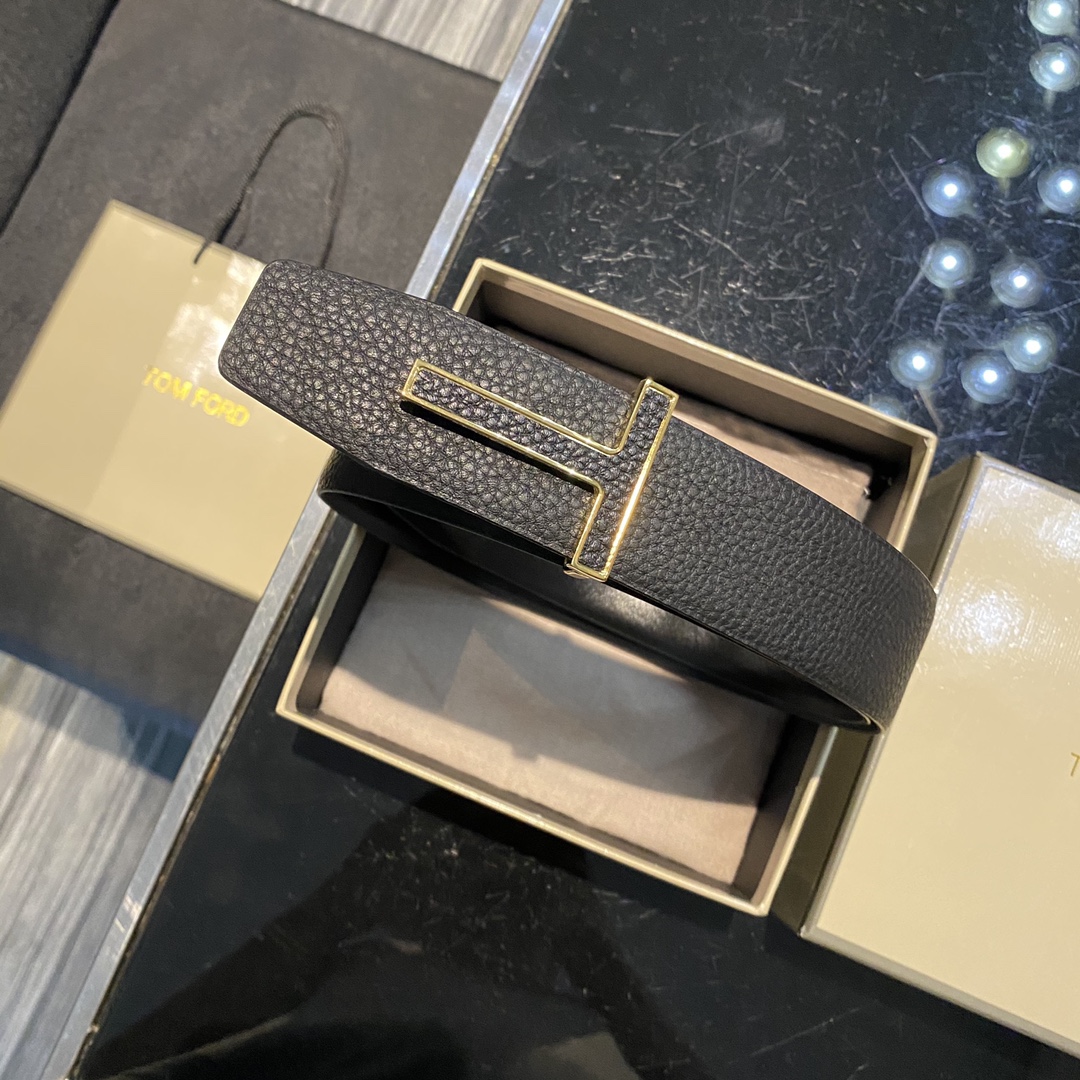 Tom Ford TOM FORD 汤姆福特。高端双面小牛皮，简约商务男士腰带，优雅，双面使用，宽度4.0CM