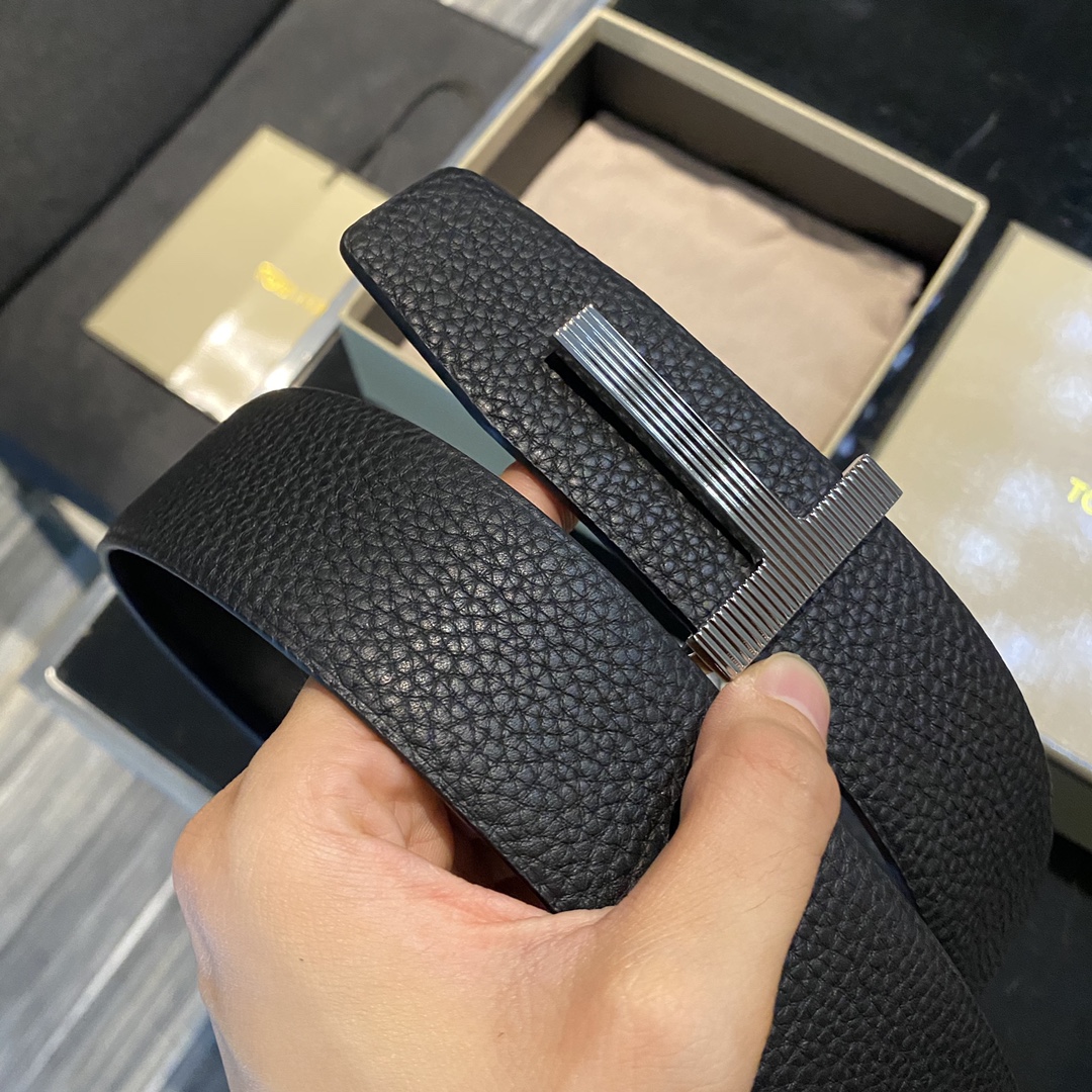 Tom Ford High-End Double-Sided Calves Business Belt: Elegant Fashion, 4.0CM Width - 图片 6