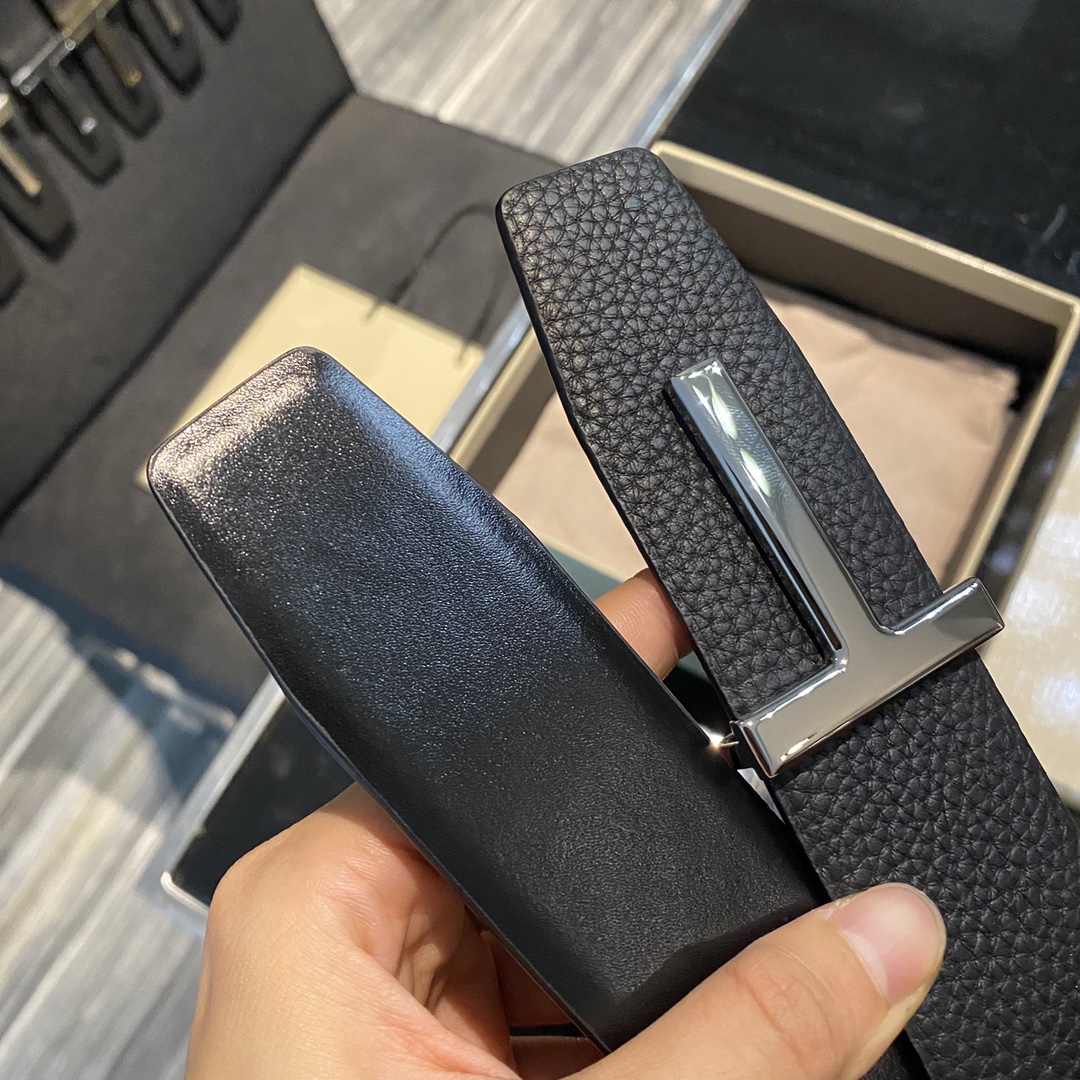 Tom Ford Double-Sided Calf Leather Business Belt, Elegant and Versatile, 4.0CM Wide - 图片 4