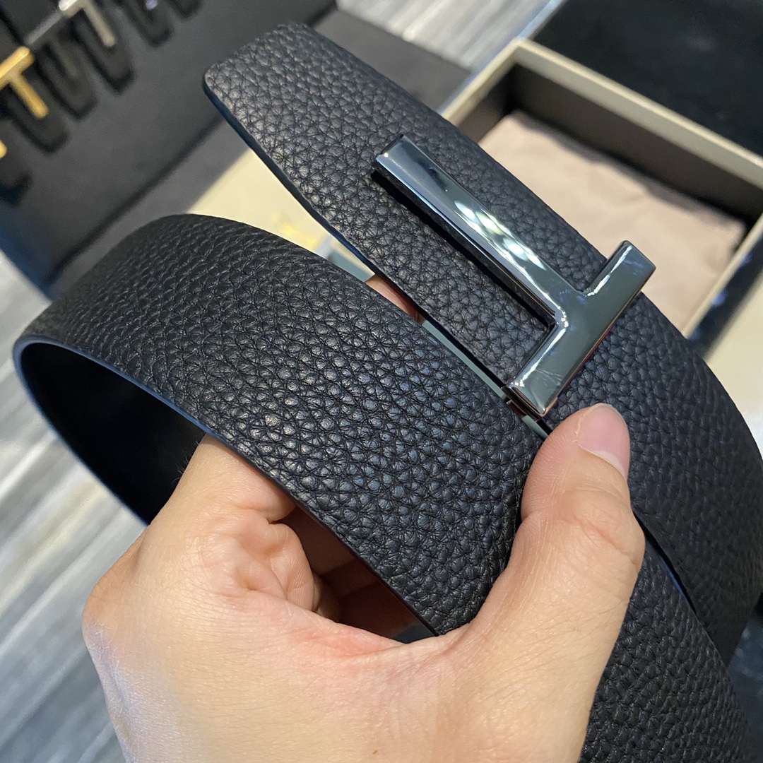 Tom Ford Double-Sided Calf Leather Business Belt, Elegant and Versatile, 4.0CM Wide - 图片 7
