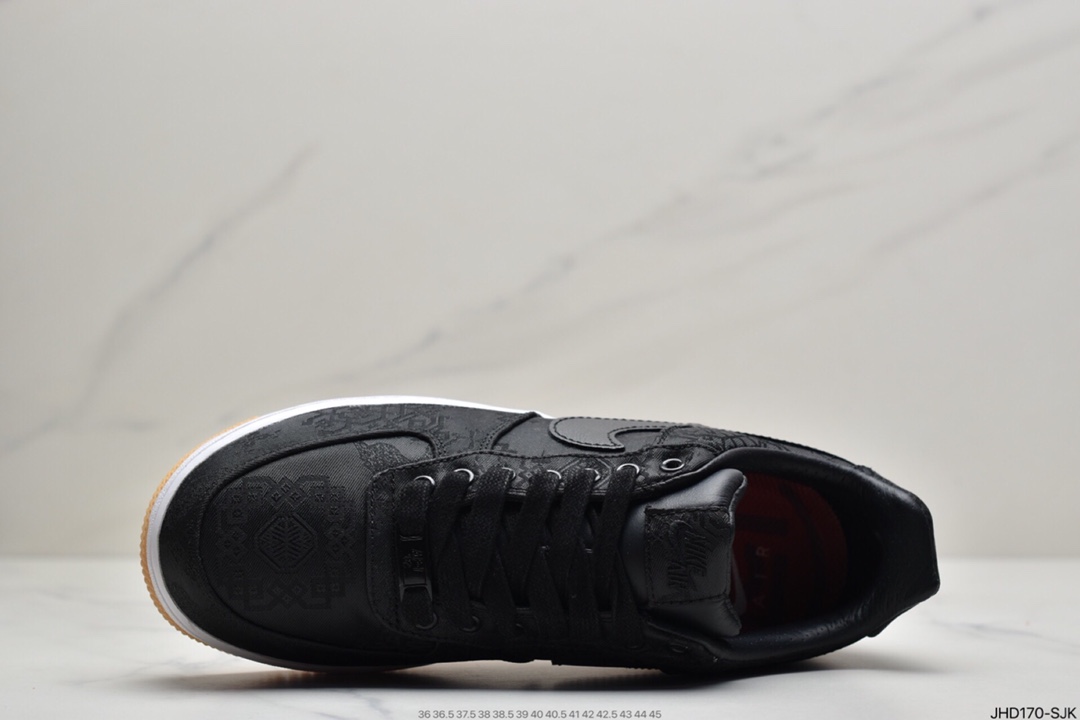 190 Fragment Design x Nike Air Force 1 JT PremiumGame Black 空军一号经典低帮百搭休闲运动板鞋AO9286-100