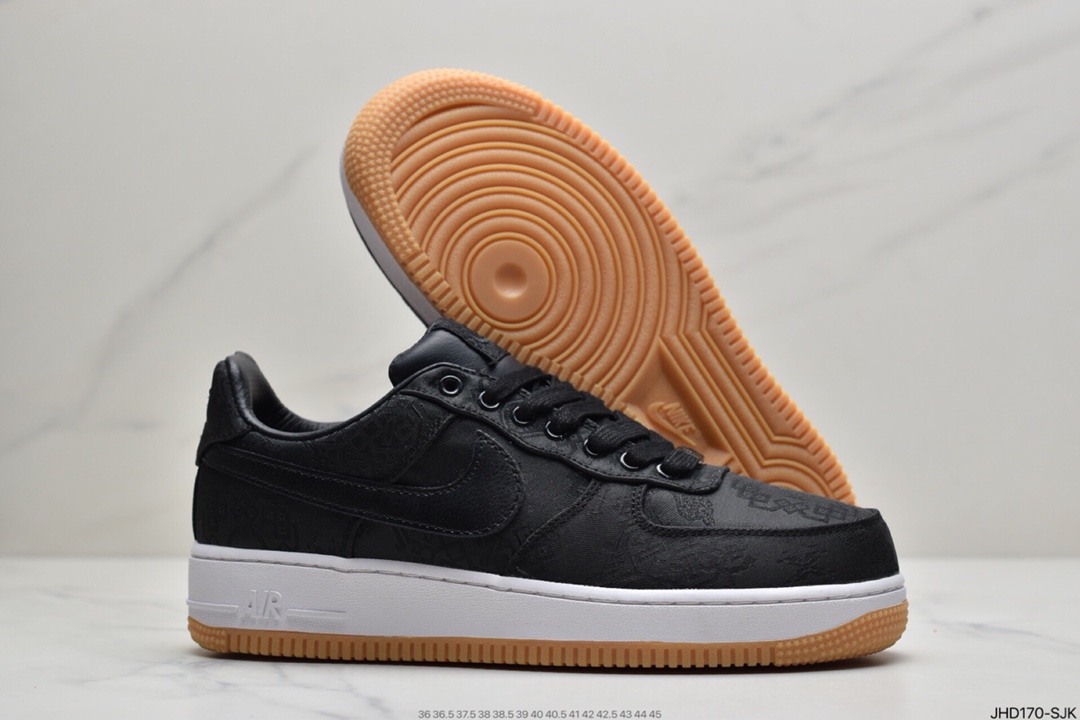 190 Fragment Design x Nike Air Force 1 JT PremiumGame Black 空军一号经典低帮百搭休闲运动板鞋AO9286-100