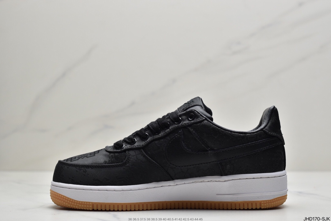 190 Fragment Design x Nike Air Force 1 JT PremiumGame Black 空军一号经典低帮百搭休闲运动板鞋AO9286-100