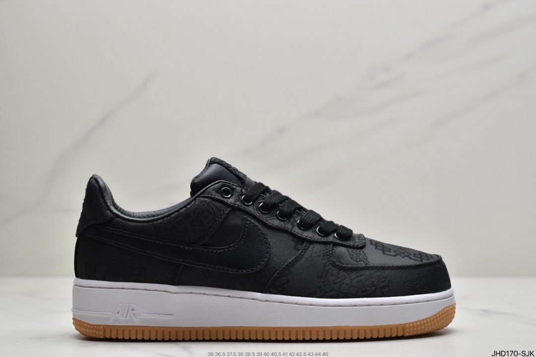 190 Fragment Design x Nike Air Force 1 JT PremiumGame Black 空军一号经典低帮百搭休闲运动板鞋AO9286-100